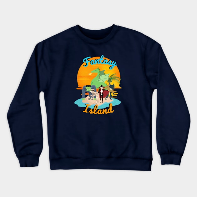 Fantasy Island Crewneck Sweatshirt by AlmostMaybeNever